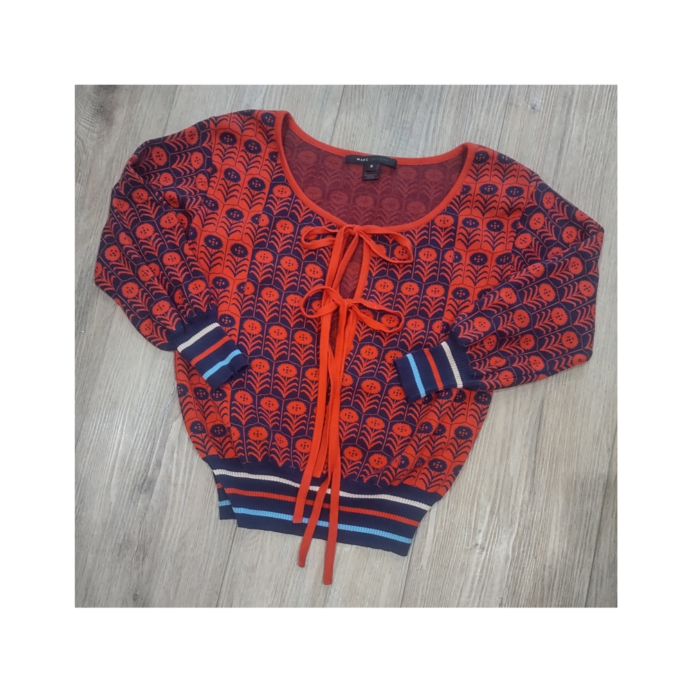 Red and Blue Patterned Sweater
